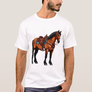 Camiseta Cavalo Marrom Elegante