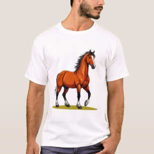 Camiseta Cavalo Marrom Elegante