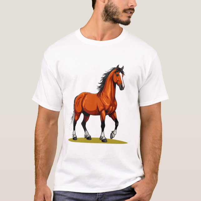 Camiseta Cavalo Marrom Elegante (Frente)
