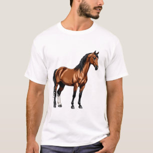 Camiseta Cavalo Marrom Elegante