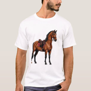 Camiseta Cavalo Marrom Elegante