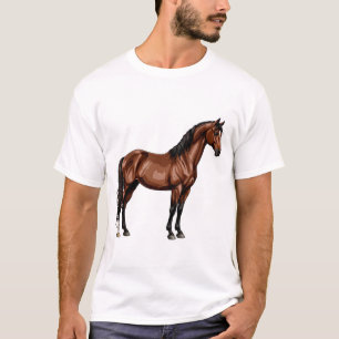 Camiseta Cavalo Marrom Elegante