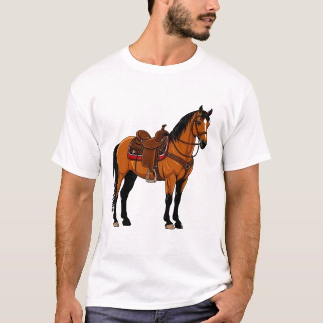 Camiseta Cavalo Marrom Elegante (Frente)