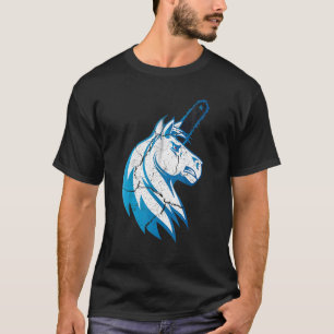 Camiseta Cavalo Mau Unicórnio Com Chá E Chamas Azuis