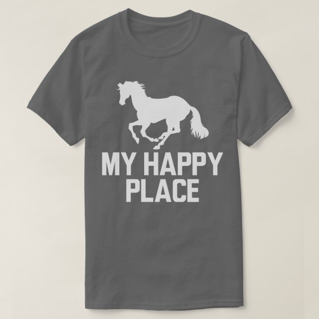 Camiseta Cavalo Meu lugar feliz w (Frente do Design)