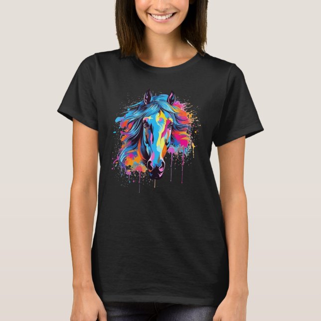Camiseta Cavalo Morab Splash Colorido (Frente)