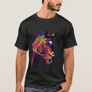 Camiseta Cavalo Mulheres Colorido Meninas Cavalgar