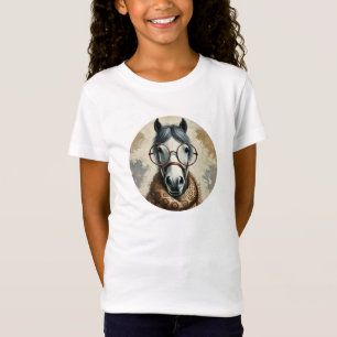 Camiseta Cavalo na moda com Óculos - Arte Venenosa Engraçad