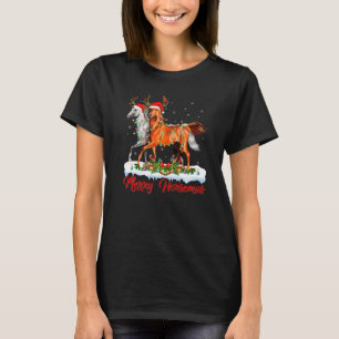 Camiseta Cavalo Natal Xmas Luz Santa Cavalo Alegre Chris