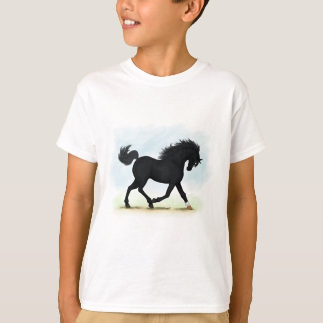 Camiseta Cavalo Negro com Estrela e Meia (Beleza Negra) (Frente)