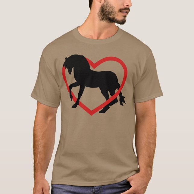 Camiseta Cavalo no Coração engraçado (Frente)