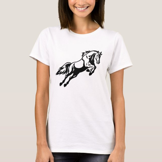 Camiseta cavalo no salto (Frente)