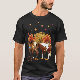 Camiseta Cavalo Outono Cumprimentos Céu Cavalo