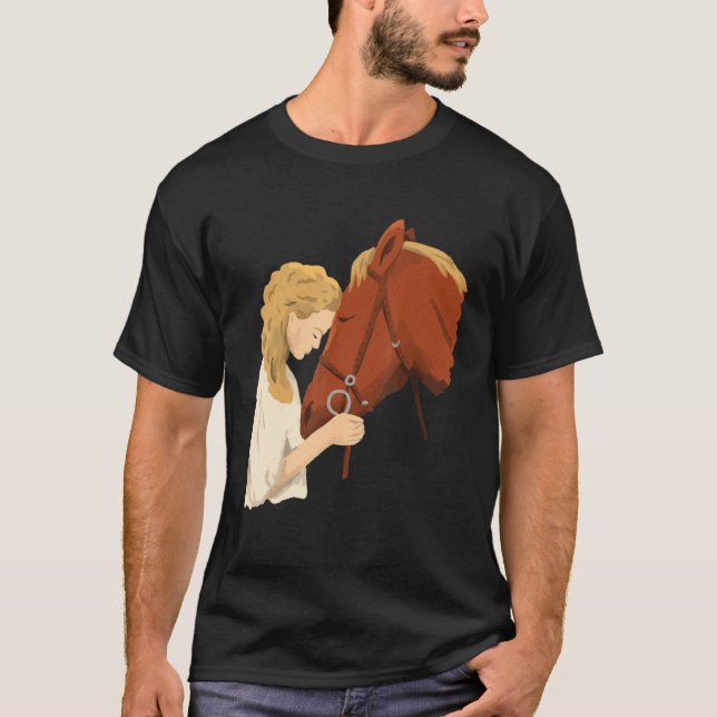 Camiseta Cavalo Para Mulheres E Raparigas (Frente)