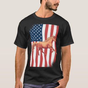 Camiseta Cavalo Patriótico Andando Andando Pavilhão America