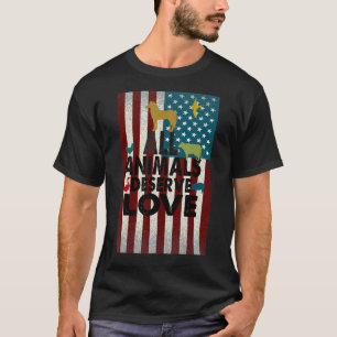 Camiseta Cavalo Patriótico Bandeira Americana Cavalo Vintag