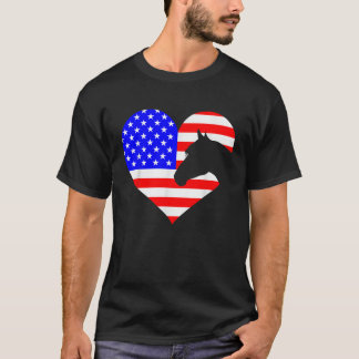 Camiseta Cavalo Patriótico Lover 4 De Julho Legal Heart Ame