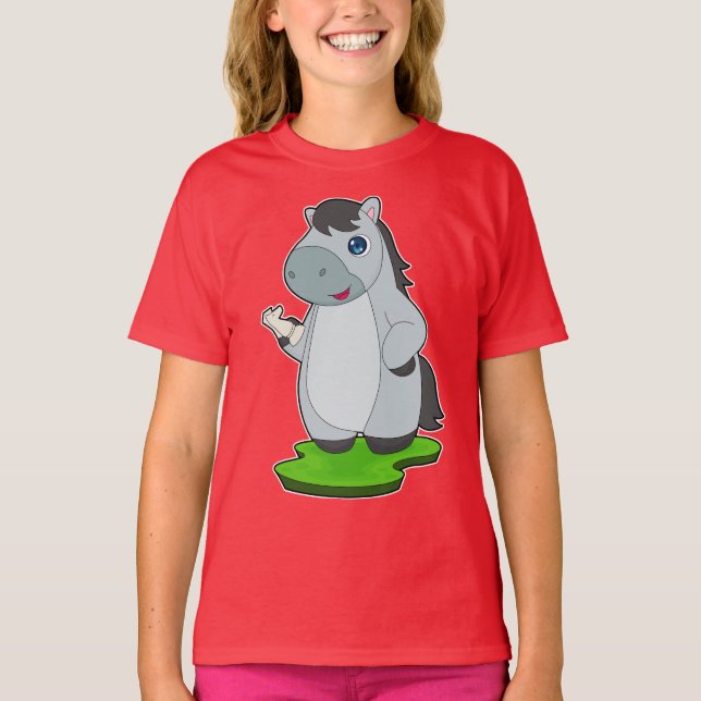 Camiseta Cavalo peça de xadrez (Frente)
