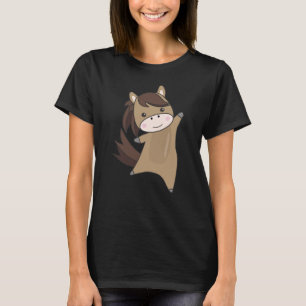 Camiseta Cavalo Pôr-De-Orelha Castanho