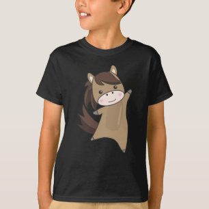 Camiseta Cavalo Pôr-De-Orelha Castanho