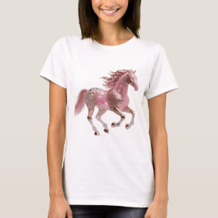 Camiseta Cavalo PRATEADO GLITTER PRONTE reluzente icônico
