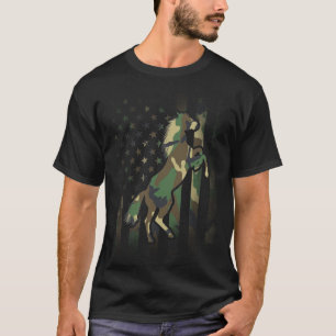 Camiseta Cavalo Presente Camo Bandeira Americana EUA Camo T
