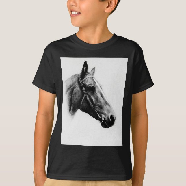 Camiseta Cavalo Preto e Branco (Frente)