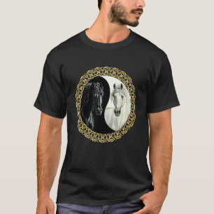 Camiseta Cavalo Preto E Branco Deixe-os Saber Que Você Ama