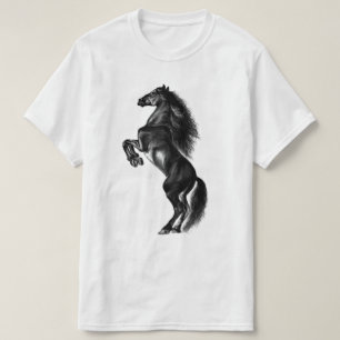 Camiseta Cavalo Preto e Preto - Desenho Preto e Branco