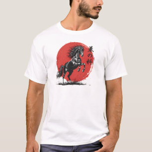 Camiseta Cavalo Preto Erguido 2026 Zodíaco Chinês