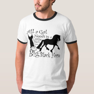 Camiseta Cavalo preto grande