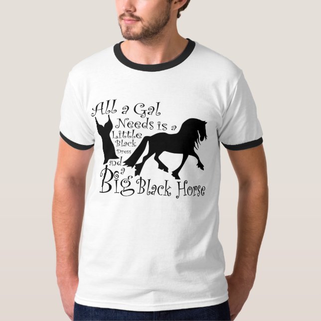 Camiseta Cavalo preto grande (Frente)