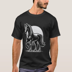 Camiseta Cavalo Preto Majestoso - Arte Equina Elegante