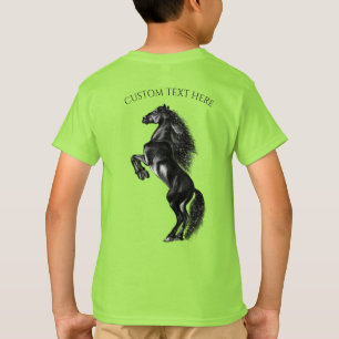 Camiseta Cavalo Preto Preto - Desenho - Adicionar Texto/Cor