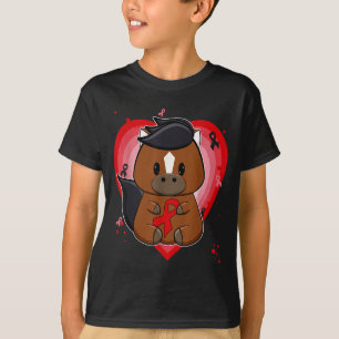 Camiseta Cavalo Puro-Sangue Com Fita Consciente da Doença C