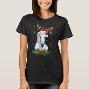 Camiseta Cavalo Rena Chifres Luzes Enfeite Natal X