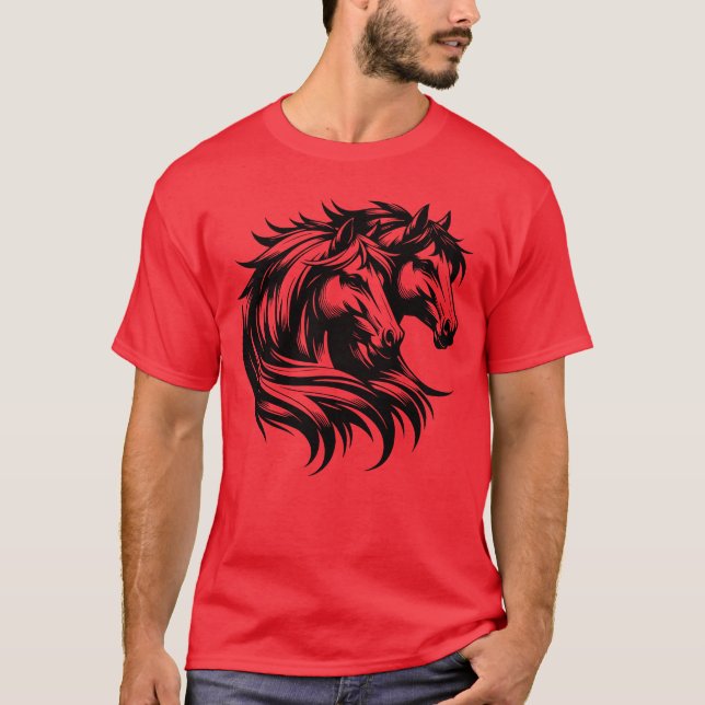 Camiseta Cavalo Retritwo Cavalos Belo Belo Fame de Mane (Frente)