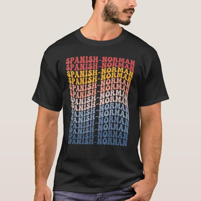 Camiseta Cavalo Retro Groovy Espanhol-Normando (Frente)