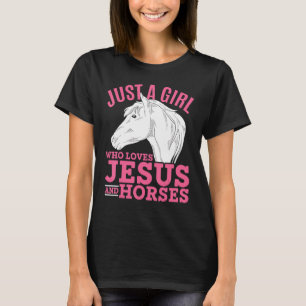 Camiseta Cavalo Rider Christian Equestrian Girls Horse