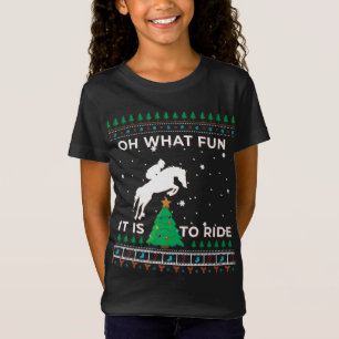 Camiseta Cavalo Rider Equestrian Cowboy Febre Suor de Natal