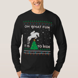 Camiseta Cavalo Rider Equestrian Cowboy Febre Suor de Natal