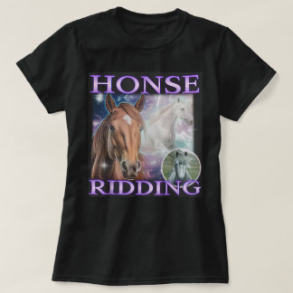 Camiseta Cavalo Ridículo Meme de Cavalo Engraçado Homens Mu