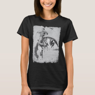 Camiseta Cavalo Rodeio Cowboy Ocidental País Vintage Bronco