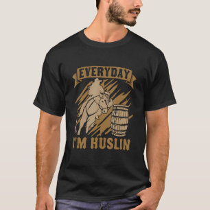 Camiseta Cavalo Rodeio de Barril Ama Todo Dia Estou Trabalh