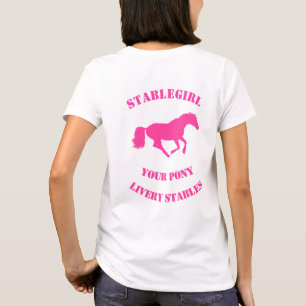 Camiseta Cavalo rosa ou estábulos de pônei