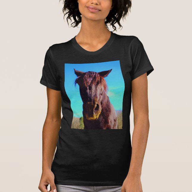 Camiseta Cavalo Roxo com Boca Verde (Frente)