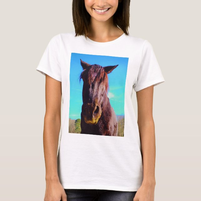 Camiseta Cavalo Roxo com Boca Verde (Frente)