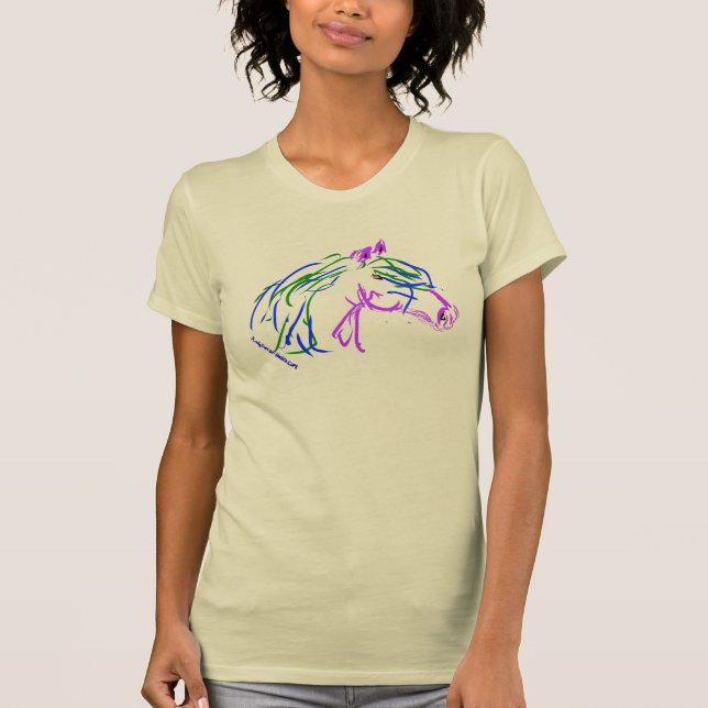 Camiseta Cavalo roxo desenhando em t-shirt por KOH (Frente)