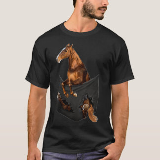 Camiseta Cavalo Saddlecriado Americano no bolso para mulher
