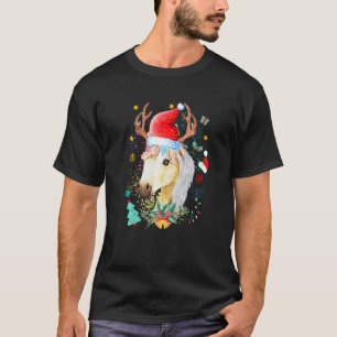 Camiseta Cavalo Santa Chapéu Bebê Cavalo Natal Rena